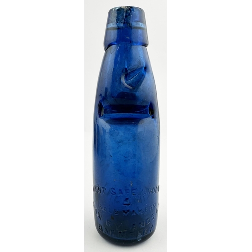 119 - EMMERSON BROTHERS NEWCASTLE BLUE CODD BOTTLE. ((Nothing But the Blues p43). 7.2ins tall. Standard bl... 