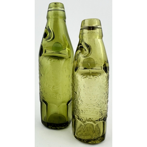 13 - KEYSTONE STEAM BOTTLING COMPANY BIRMINGHAM COLOURED CODD BOTTLE. 8.7ins tall. Glorious greeny tinged... 