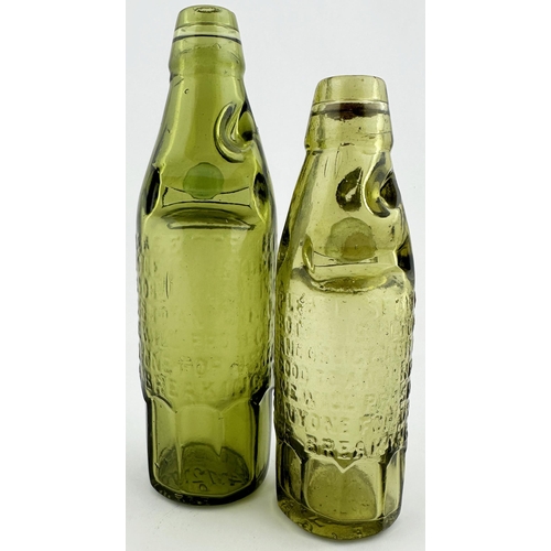 13 - KEYSTONE STEAM BOTTLING COMPANY BIRMINGHAM COLOURED CODD BOTTLE. 8.7ins tall. Glorious greeny tinged... 