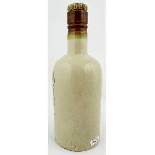 132 - EDINBURGH AMMONIA BOTTLE. DP p129 AS-43 8.5ins tall. Off white stoneware cylinder, black transfer, t... 