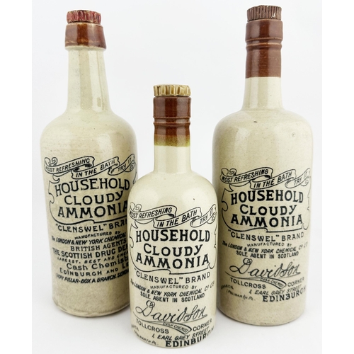 134 - EDINBURGH & LEITH HOURSEHOLD AMMONIA BOTTLE. DP p130 AS-4. 11ins tall. Off white stoneware cylinder,... 