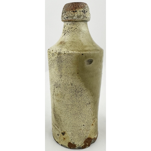 138 - ACCRINGTON SLAB SEALED GINGER BEER. 7ins tall. Very crude hand thrown stoneware ginger beer shape, b... 