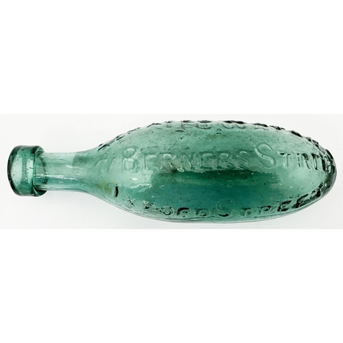 140 - J SCHWEPPE & CO EARLY HAMILTON BOTTLE. 8.1ins long, 10oz capacity. A truly stunning bright mid turqu... 