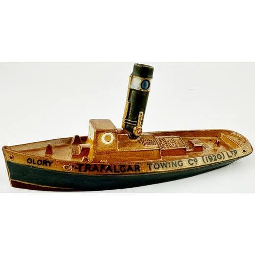 143 - DOULTON LAMBETH MODEL OF A TUG BOAT. 8ins long. An absolutely superb, highly detailed model, of a Vi... 