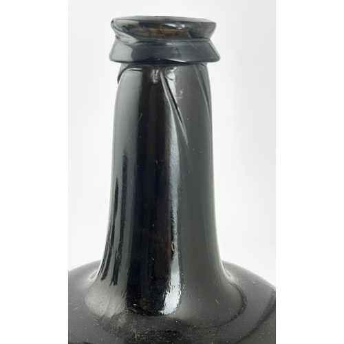 172 - ENGLISH W LECHE CARDER SEALED MALLET WINE BOTTLE. (Burton p 1179). 9.3ins tall. A truly outstanding ... 