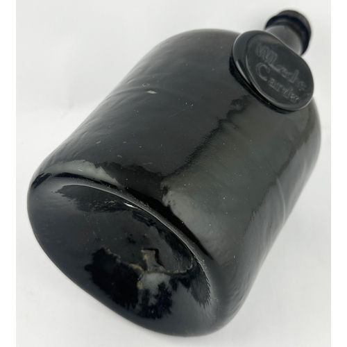 172 - ENGLISH W LECHE CARDER SEALED MALLET WINE BOTTLE. (Burton p 1179). 9.3ins tall. A truly outstanding ... 