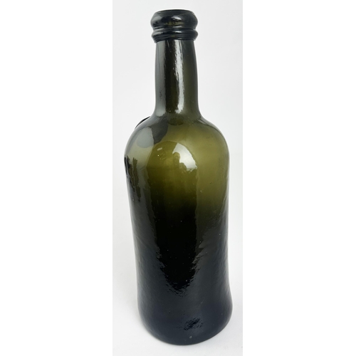 175 - MIDDLE TEMPLE SMALL ENGLISH SEALED CYLINDER WINE BOTTLE. 8.3ins tall. A rare split size early 19th c... 