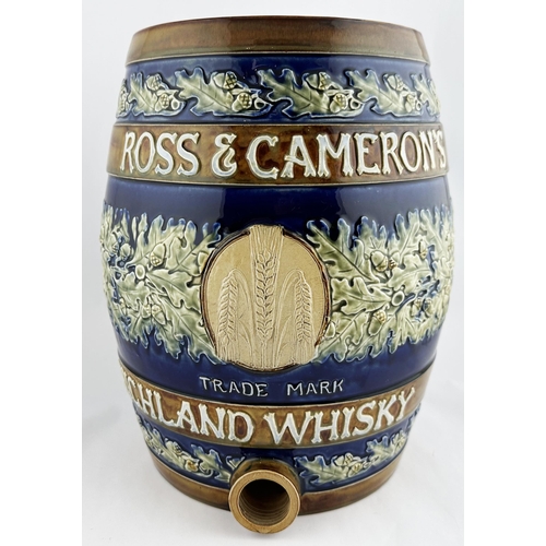 19 - ROSS & CAMERON DOULTON ARTWARE HIGHLAND WHISKY BARREL. 11.5ins tall. Another spectacular larger size... 