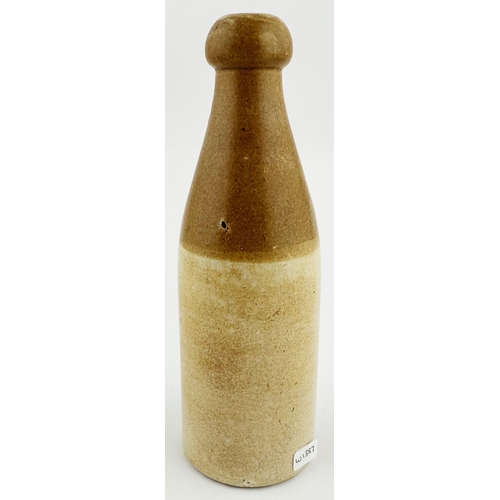 20 - NEWCASTLE & DISTRICT GINGER BEER. 8.2ins tall. T.t. blob top. Shield shape outer border with large c... 