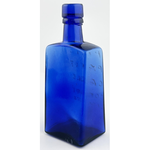 72 - PRICES PATENT CANDLE COMPANY BOTTLE. 7.6ins tall. Bright cobalt blue glass. A truly imposing double ... 