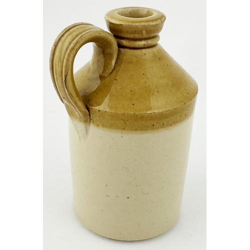 76 - MINIATURE J & C PRICE BRISTOL STONEWARE FLAGON. 4.7ins tall. T.t. top tan, lower of white, rear hand... 