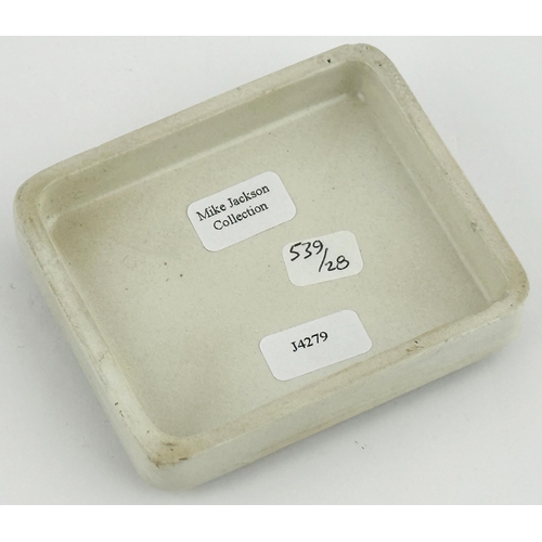 80 - EDINBURGH POT LID. (APL pg 539, 28) 2.7 x 2.3ins. BURLEYS/ TOOTH SOAP/ WILLIAM BURLEY/ 137 GEORGE ST... 