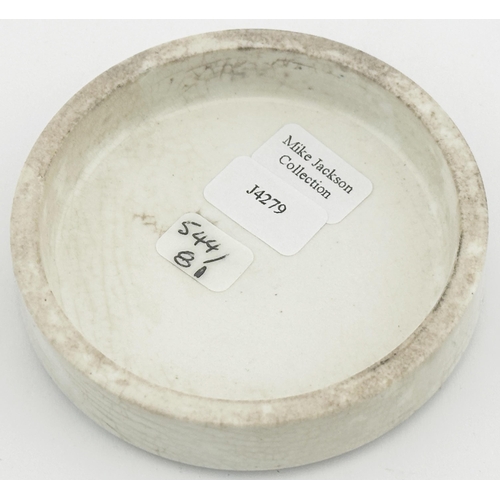 83 - EDINBURGH & LEITH POT LID. (APL pg 544, 81) 2.7ins diam. Black transfer with large decorative letter... 