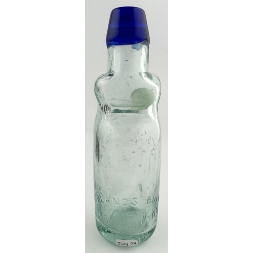 90 - J E ECKERSLEY BOLTON BULB NECK CODD BOTTLE. 7.4ins tall. 6oz capacity aqua glass codd with pronounce... 