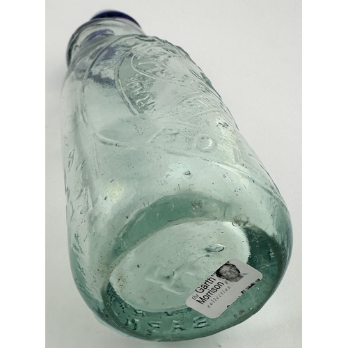 90 - J E ECKERSLEY BOLTON BULB NECK CODD BOTTLE. 7.4ins tall. 6oz capacity aqua glass codd with pronounce... 