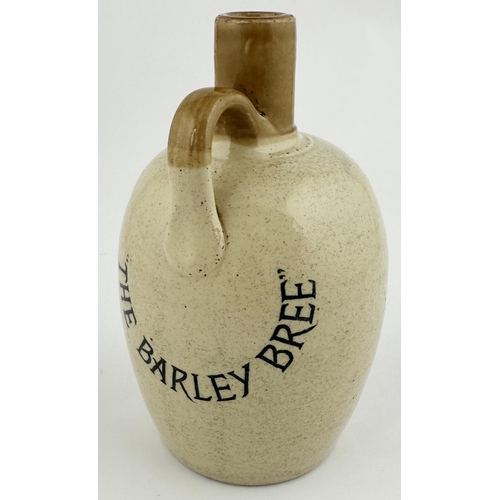 95 - BONESS JEFFREYS BLEND BARLEY BREE WHISKY JUG. Not in Whisky Galore book. 7.3ins tall. Tan neck, lowe... 