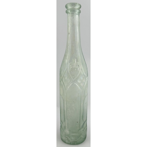 145 - BATTYS DIAMOND REGISTRY MARKED SALAD OIL. 11ins tall. Elegant aqua glass early piece, various body s... 