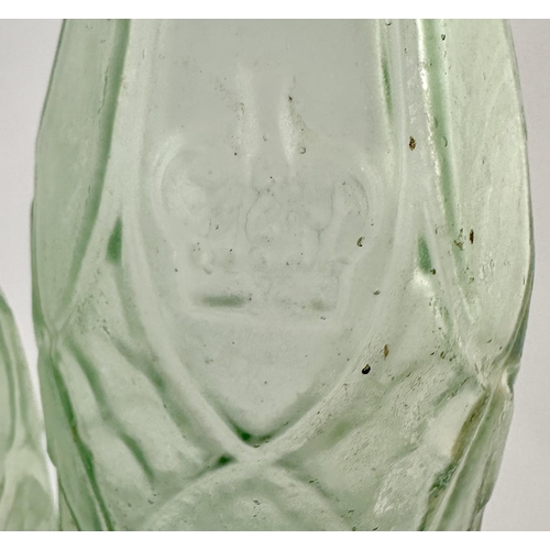 146 - BATTYS DIAMOND REGISTRY MARKED SALAD OIL. 14.3ins tall. A taller elegant aqua glass early piece as p... 