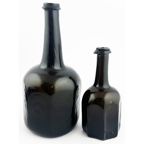 158 - ENGLISH SPLIT SIZE OCTAGONAL WINE BOTTLE. 6.5ins tall (larger of the 2 in the duo picture detail). A... 