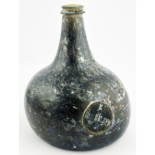 176 - 6. D BISHOP 1727 SEALED ENGLISH ONION WINE BOTTLE. Another example from the South West collector who... 