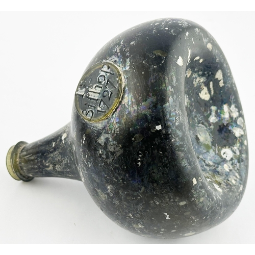 176 - 6. D BISHOP 1727 SEALED ENGLISH ONION WINE BOTTLE. Another example from the South West collector who... 