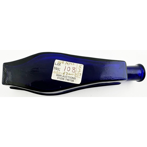 196 - LANGFORD & HOLTS COFFIN POISON BOTTLE. (DP p17, F1). 6.4ins tall. Cobalt blue, detailed figural, rig... 