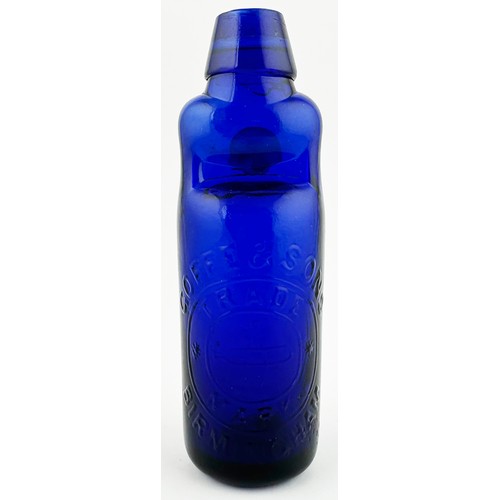 139 - GOFFE & SONS BIRMINGHAM COBALT BLUE CODD BOTTLE. 7ins tall. A magnificent, superb example, of perhap... 