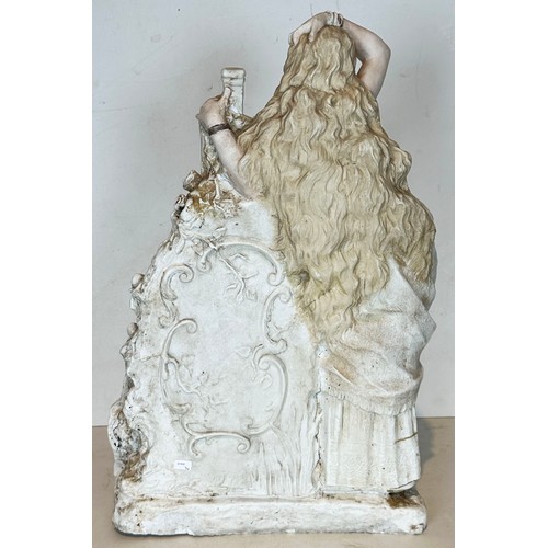 108 - MRS S A ALLENS WORLDS HAIR RESTORER SHOP ADVERTISING STATUETTE. 21.2ins tall. Large well modelled ma... 