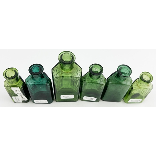 78 - POISON GROUP. (DP p55) Various green glass & sizes. A mixture of Taylors patent with circular studs ... 