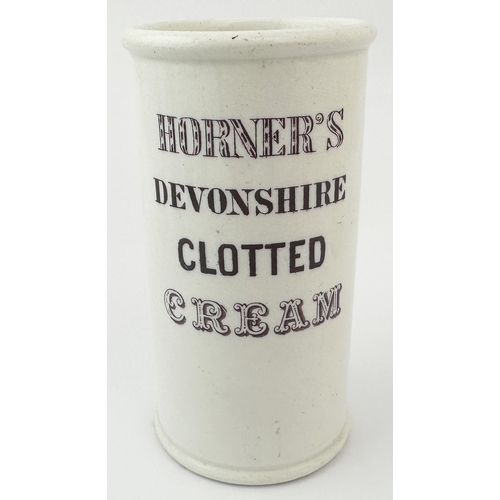 441 - HORNERS DEVONSHIRE CLOTTED CREAM CYLINDER. 5.1ins tall, straight sided cylinder with very strong pur... 