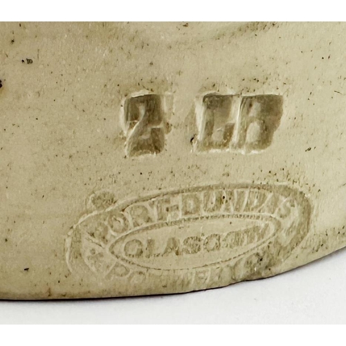 443 - DANISH DAIRY BUTTER CROCK. 5ins high. A rather fine, early, t.t., 2lb size butter crock. Dark brown ... 