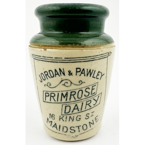 445 - JORDAN & PAWLEY PRIMROSE DAIRY CREAM POT. 2.9ins tall. A wonderful small size pot from this Kent dai... 