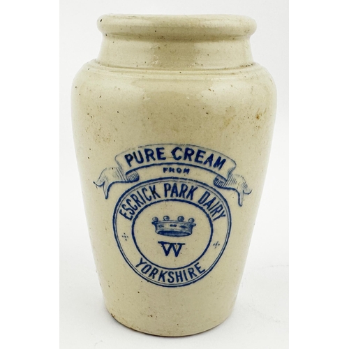 446 - ESCRICK PARK DAIRY YORKSHIRE CREAM POT. 4.75ns tall. A most impressive large size pot. Strong, crisp... 