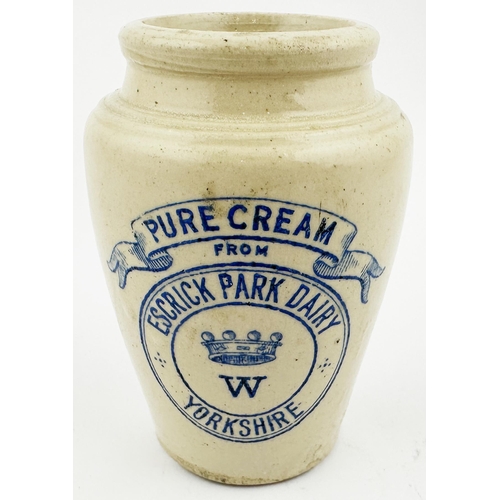 447 - ESCRICK PARK DAIRY YORKSHIRE CREAM POT. 3.75ins tall. A delightful small size example. Very strong, ... 