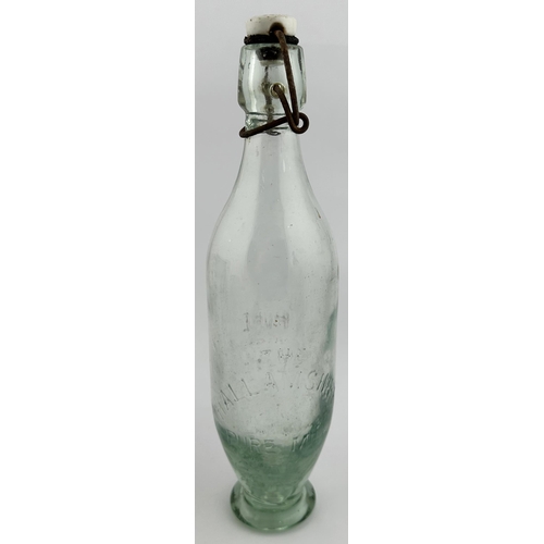 484 - HALLAMSHIRE MILK BOTTLE. 11.5ins tall. Clear glass, embossed THE HALLAMSHIRE/ PURE MILK/ DAIRIES, re... 