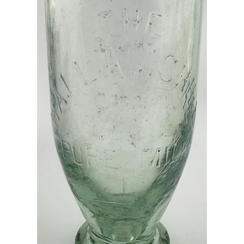 484 - HALLAMSHIRE MILK BOTTLE. 11.5ins tall. Clear glass, embossed THE HALLAMSHIRE/ PURE MILK/ DAIRIES, re... 