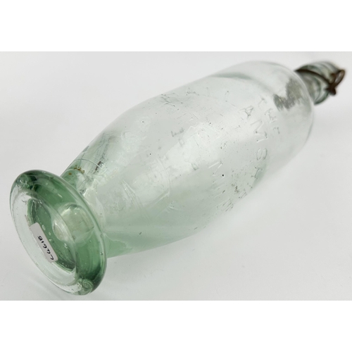 484 - HALLAMSHIRE MILK BOTTLE. 11.5ins tall. Clear glass, embossed THE HALLAMSHIRE/ PURE MILK/ DAIRIES, re... 