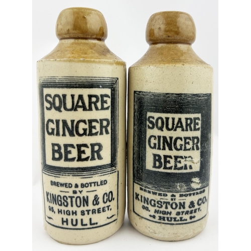 48 - HULL GINGER BEER DUO. 6.75ins tall. Slight variant to design. Stiff p.m. Slight nick. (2)