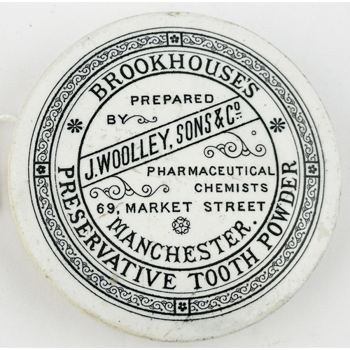 33 - MANCHESTER POT LID. (APL pg434,132) 3.6ins diam. Light black transfer with attractive border around ... 