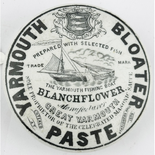 53 - GREAT YARMOUTH POT LID. (APL pg457,4b) 3.75ins diam. Black transfer with outer lettering bold & dark... 