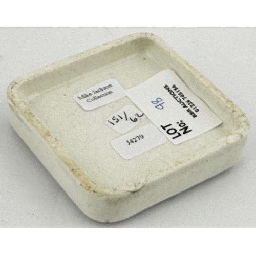 98 - BRANDED GENERIC POT LID. (APL pg151,62) 2.5ins diam. Square shape with black transfer. LAURENCES/ CA... 