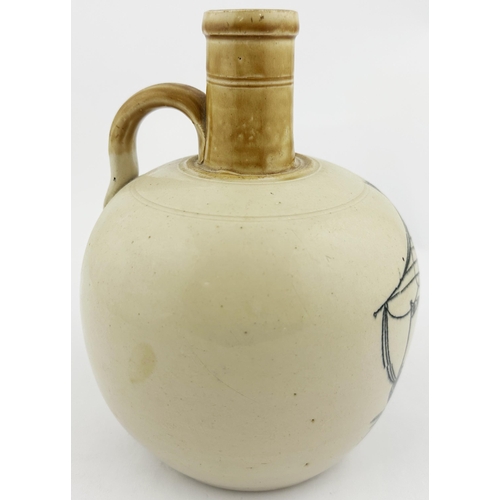 565 - GALLEY OF LORNE WHISKY JUG. WG p90. 7.5ins tall. Black transfer of GALLEY OF LORNE to centre with le... 