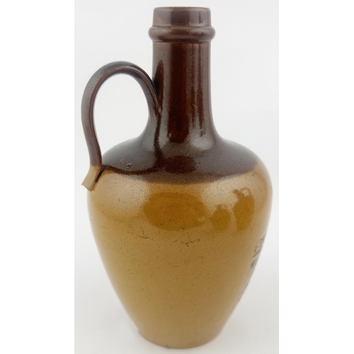 570 - THE SENATE HOUSE CAMBRIDGE WHISKY JUG. WG p167. 7.5ins tall. Tan top, sepia print of The House to fr... 