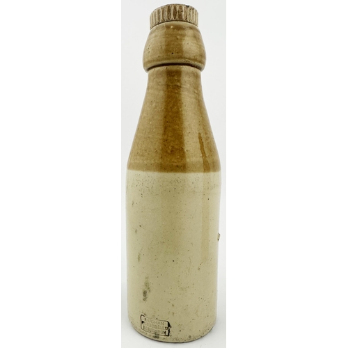 578 - NORTH SHIELDS GINGER BEER BOTTLE. 8.2ins tall. Ch., t.t., Dodds named screw stopper. Faded black tra... 