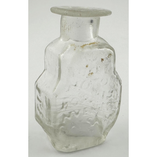 596 - TURLINGTONS BALSAM OF LIFE PONTILLED MEDICINE BOTTLE. 2.4ins tall. Exquisite lead (clear) glass, so ... 