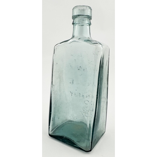 598 - PRICES PATENT CANDLE COMPANY BOTTLE. 8.9ins tall. Classic cornflower blue wedge shaped bottle. Heavi... 