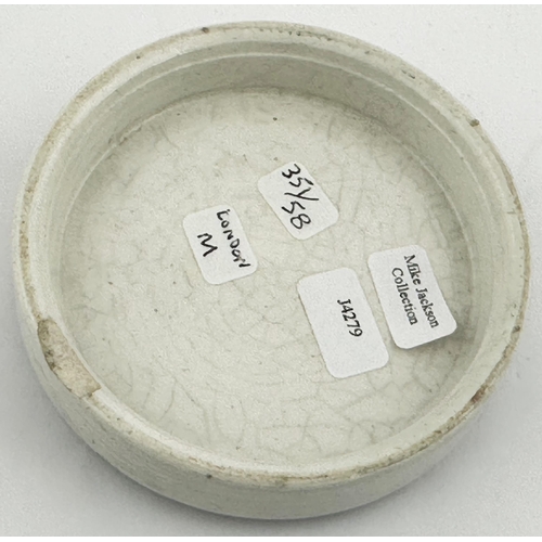 602 - SANDRINGHAM POT LID. (APL p351, 58) 3.1ins diam. Green transfer with an attractive floral design. SA... 