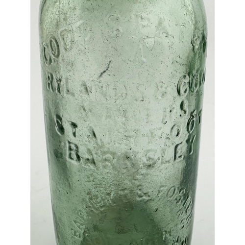 620 - SWANSEA CODDS PATENT 4 BOTTLE. 8.7ins tall. Aqua glass, narrow neck, 2 retaining neck lugs, embossed... 