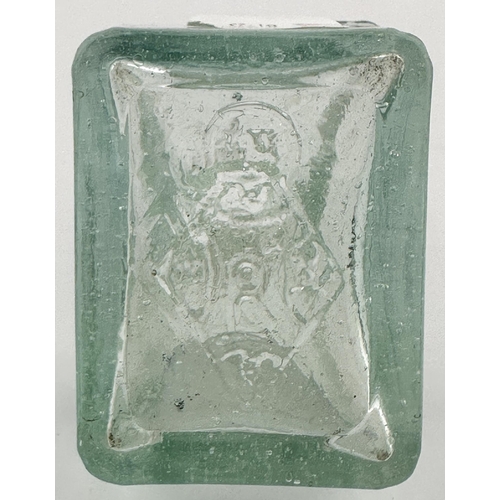 628 - DIGBY DIAMOND REGISTERED INK BOTTLE. 2.1ins tall. D17.1, p109. Aqua glass, sheared lip, diaomnd regi... 