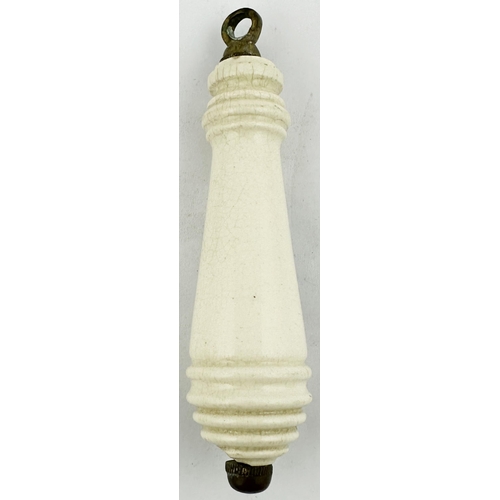 680 - ACCRINGTON CERAMIC TOILET PULL. 5ins tall. Black transfer A RAWSTRON/ SANITARY/ PLUMBER. Chips. Mike... 